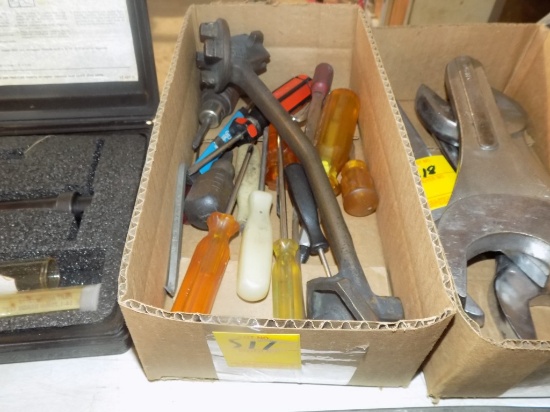 Box of Screwdrivers & Valve Tools