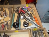 Box w/ Big Pliers, Hammer, 1/2'' Filter Sockets, Corner Mirror,Etc