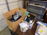 (3) Boxes of Items, Electric Heater, Keyboard, Telephone, CD's, Power Strip