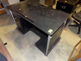 2-Drawer Rolling Black Wooden Desk2' x 4' x 30'' Tall