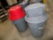 (2) Rubbermaid Garbage Cans with Lids