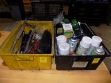 (2) Bins, (1) has Casters and Fluids, (1) has Misc Hand Tools