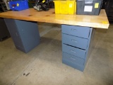 6' x 30'' Work Bench with 4 Drawers and A Storage Cabinet Underneath, Not A