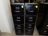 (2) Hon 4 Drawer Black File Cabinets
