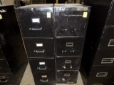 (2) Black 4 Drawer File Cabinets