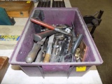 Box of Hand Tools, Files, Hammer, Stapler, Snaps, Etc.