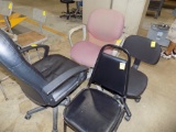 (4) Assorted Chairs, (3) Black, (1) Red