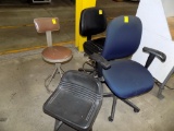 (3) Chairs and a Mechanics Stool