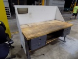 6' Work Bench with 4 Drawers and Back Board
