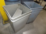 (4) Square Rubbermaid Garbage Cans with (1) Lid