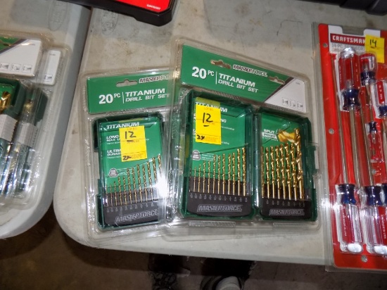 (2) NEW 20 Piece Drill Bit Sets, (2x Bid Price)