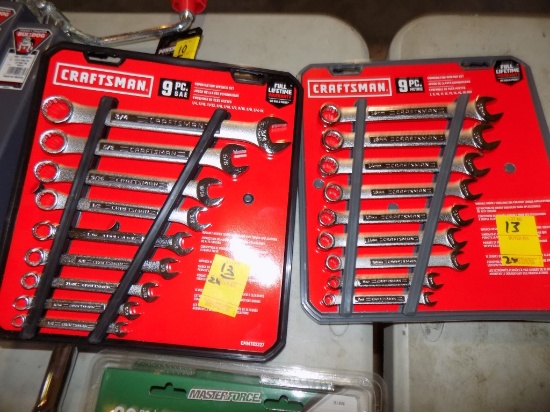 (2) NEW 9 Piece Craftsman Wrench Sets, (1) SAE and (1) Metric, (2x Bid Pric