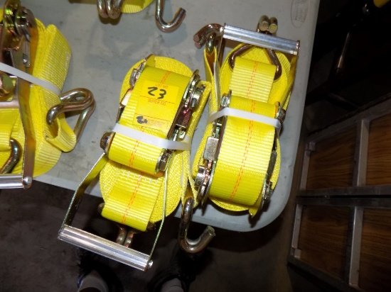 (2) NEW 27' x 2'' 10.000LB Ratchet Straps, (2x Bid Price)