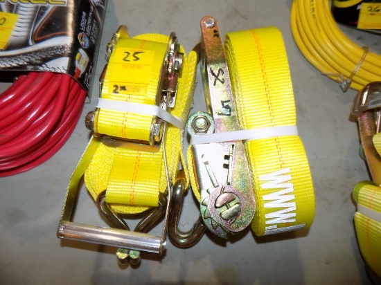 (2) NEW 27' x 2'' 10.000LB Ratchet Straps, (2x Bid Price)