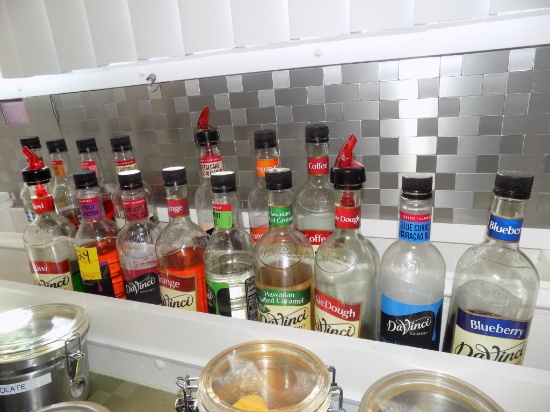 (16) Bottles of Assorted Flavor Syrups