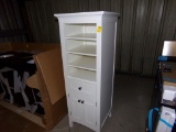 NEW White Wooden Linen Cabinet, 2 Bottom Doors, 1 Drawer, 4 Shelves, 21'' W