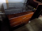 36'' 3 Drawer Dresser/TV Stand with Black Granite Top