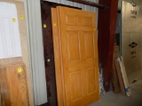 (4) Solid Door Slabs, 3-Oak Colored, 1-Dark Mahogany Colored, All 36'' Wide