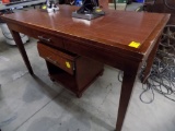 54'' x 30'' Wood Table w/Single Drawer & Matching End Table