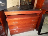 42'' 3-Drawer Dresser/TV Stand w/Black Granite Top