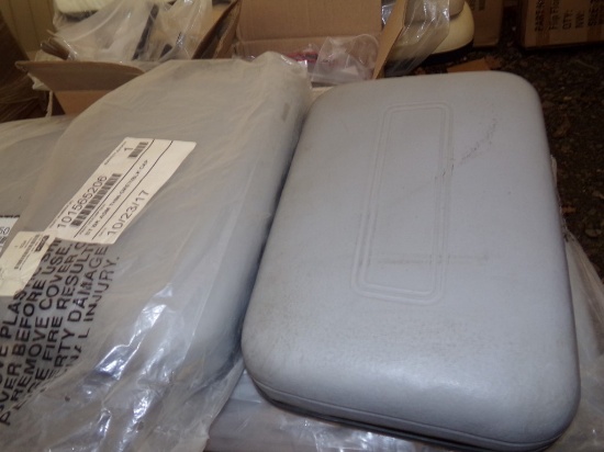 (2) Single Gray Seat Backs for ASM Util Vehicle, (1) New, (1) Used, Part #
