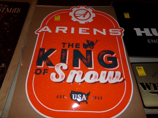 Ariens King Of Snow Tin Sign, 30'' x 20''
