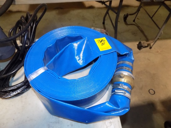 New 2'' x 50' Water Discharge Hose, Blue
