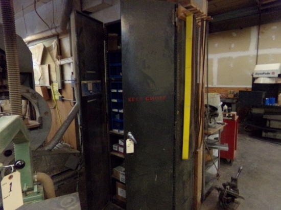 Gray Metal 2-Door Cabinet, 7'' Tall, 36'' Wide, 20'' Deep w/ (5) Adjustable