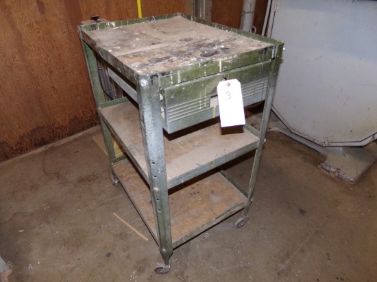 24'' x 18'' 3-Tier Rolling Cart w/ Drawer.