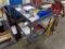 2 Tier Metal Warehouse Cart w/ Contents, Elec Cords, Drill Bits, Scraper,Ca
