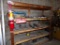 5 Tier Wooden Shelf w/ Contents Incl Pcs of Angled Alum, Pcs of Steel, Powe