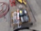 Box with Makiita Battery Chargers, Caulk Gun, Bag of Screws