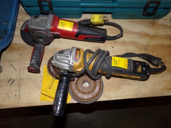 (2) Corded Angle Grinders - (1) Dewalt Brushless, (1) Milwaukee