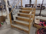 4' Wide x 4' Wooden Staircase w/ Hand Rails
