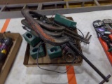 Box of Makita Battery Chargers & (3) C Clamps