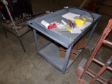 Gray 2-Tier Steel Warehouse Cart