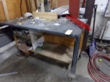 5' Steel Work Bench on Casters w/ Misc Hardware