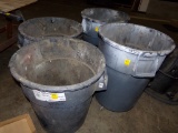 (4) Lg. Rubbermaid Trash Cans - (2) On Rollers