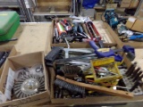 (3) Boxes Asst Hand Tools - Hack Saws, Punches, Screwdrivers, Bits, Hammers