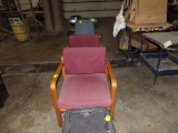 Grp of (5) Asst Chairs/Stools & Rolling Ottoman
