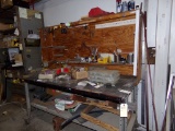 6' HD Steel Workbench on Wheels, Bottom Shelf, Top Wooden Shelf & Asst. Con