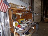 6' HD Steel Workbench w/Bottom Shelf, Top Wooden Shelf & Asst. Contents