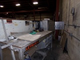 Alum Work Station w/ Cabinet Storage, Misc Metal Pcs- Total Length 10' x 28