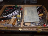 (2) Boxes w/Lg Qty of Hand Tools - Wrenches, Screwdrivers, Hardware, Stripp
