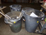 (4) Rubbermaid Trash Cans - (2) on Rollers