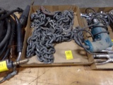 Box of Misc. Chains (2) Chains with Hook On 1 End Only