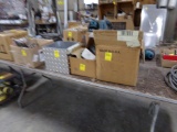 (2) Boxes of Misc Door Hardware & Diamond Plate Box with Caster Wheels