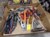 Box with Screwdrivers, Pliers, Snips, Vise Grip, Allen Wrenches, Wire Strip