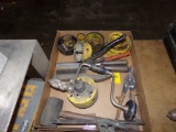 Box with Hole Saws, Rubber Mallet, Square, File, Etc