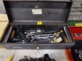 Toolbox with Misc SAE Wrenches, Screwdriver & A LIke New Tile Cutter
